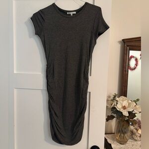 Gray Ruched Bodycon Dress